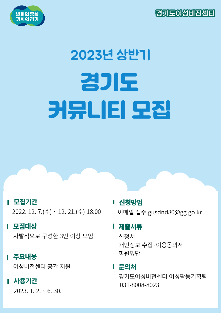 2023년 상반기 경기도 커뮤니티 모집 포스터.jpg