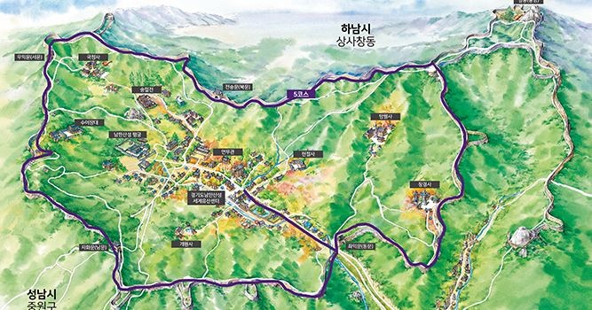 남한산성 탐방로 5코스 지도 이미지