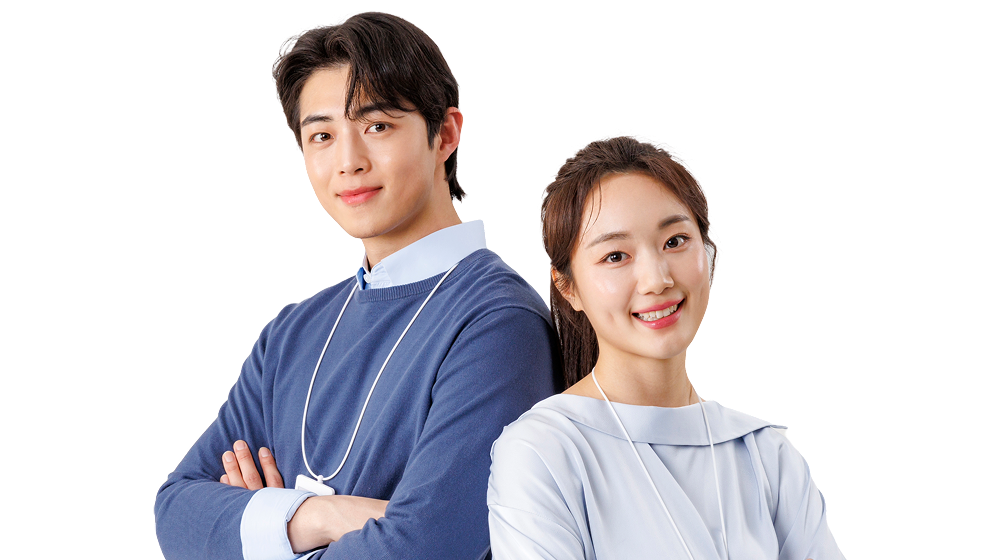 등을 맞댄 청년 2명