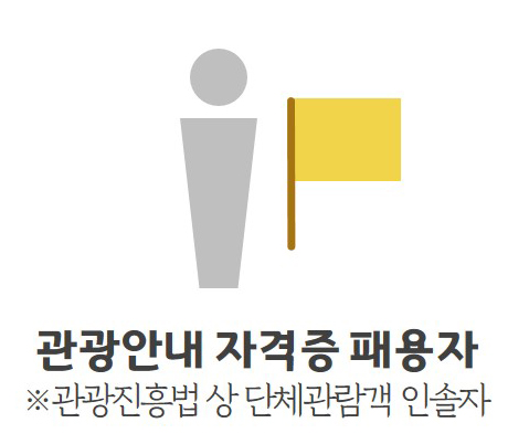 관광안내 자격증 패용자 / 관광진흥법 상 단체관람객 인솔자