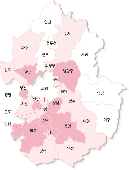 Gyeonggi-do area map