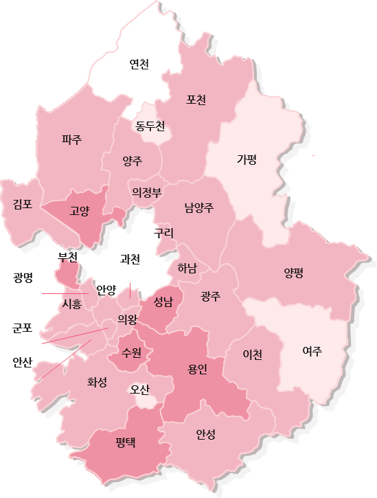 경기도 지역 지도