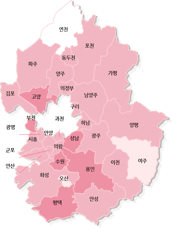 경기도 지역 지도