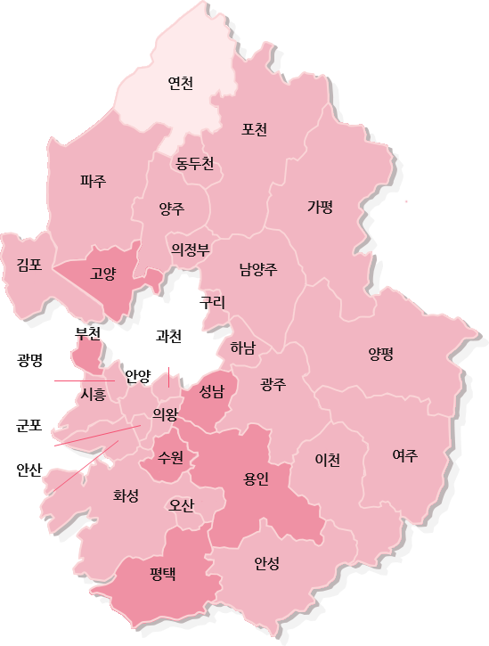 경기도 지역 지도