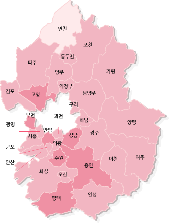 경기도 지역 지도
