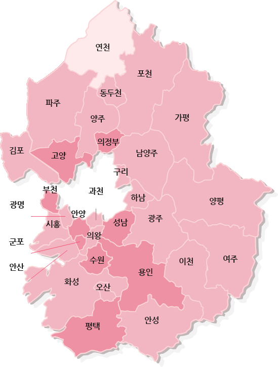 경기도 지역 지도