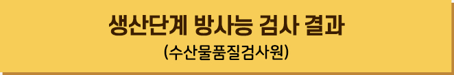 생산단계 방사능검사 결과(수산물품질검사원)