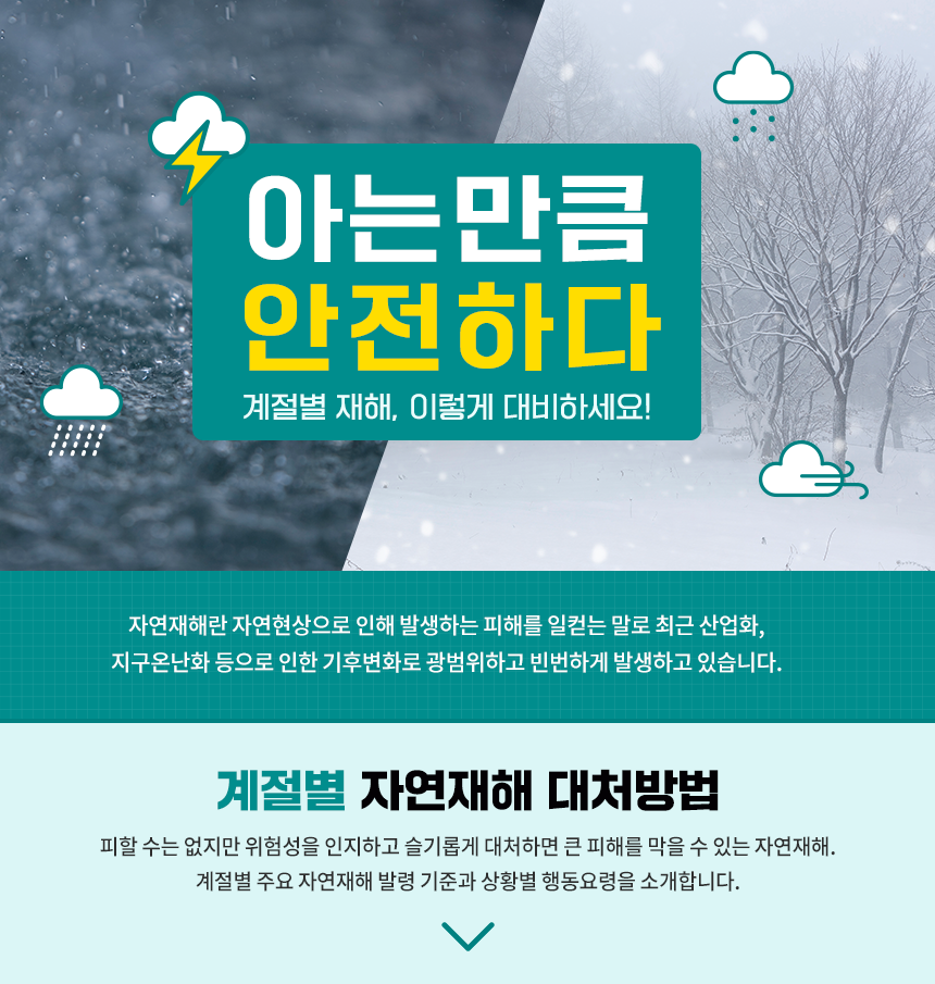 아는 만큼 안전하다, 계절별 재해 대처방법 