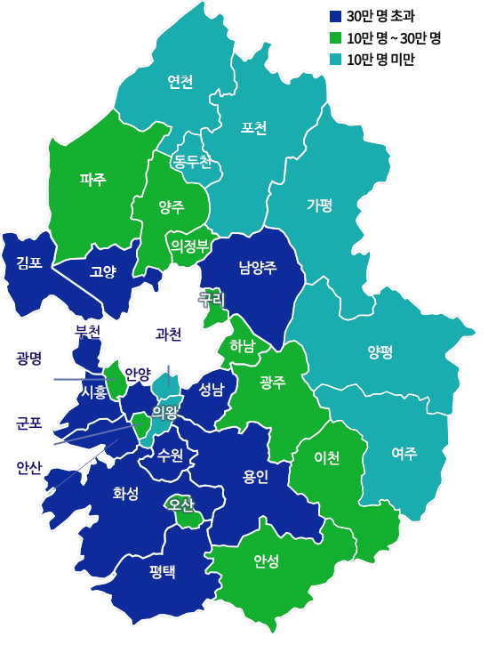 경기도 지역 지도