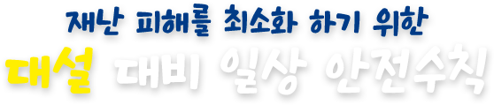 대설 대비 일상 안전수칙