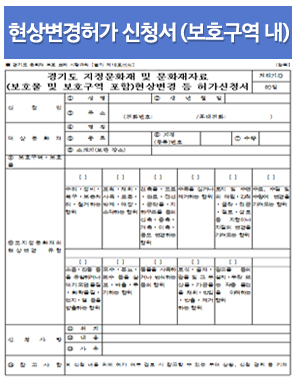 현상변경허가 신청서(보호구역 내)