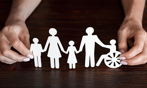 종이로 오려 만든 남녀노소 장애인 이미지