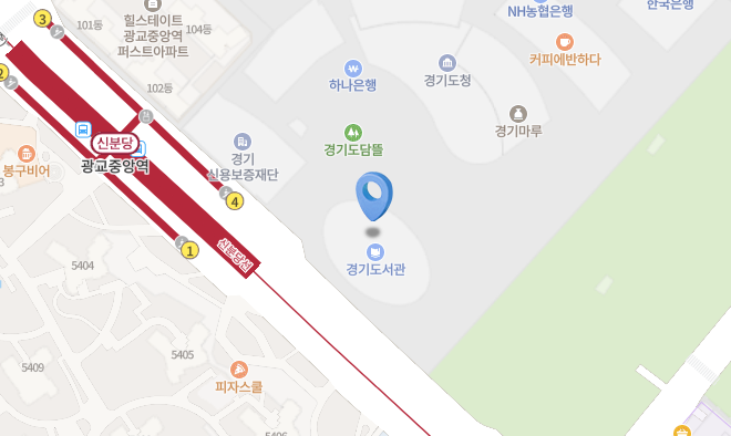 경기도서관 오시는 길 지도 이미지