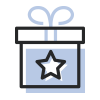 아이콘:별이 그려진 선물상자