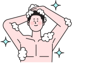 샤워하는 모습