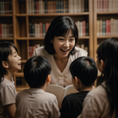 아동돌봄 기회소득:아이들을 가르치는 선생님의 모습