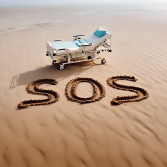 간병 SOS 프로젝트:모래밭 위에 써진 SOS글씨