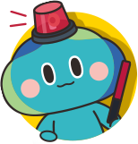 경고등을 머리에 쓰고 봉을 든 봉공이