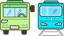 일러스트:버스,전철