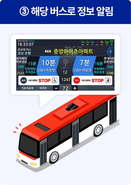 3. 해당 버스로 정보 알림 / 중앙하이츠아파트